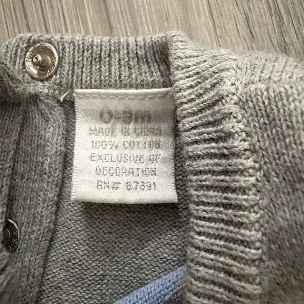 OshKosh B'gosh Gray Bear and Baby Gap Pink Striped Footies Bundle